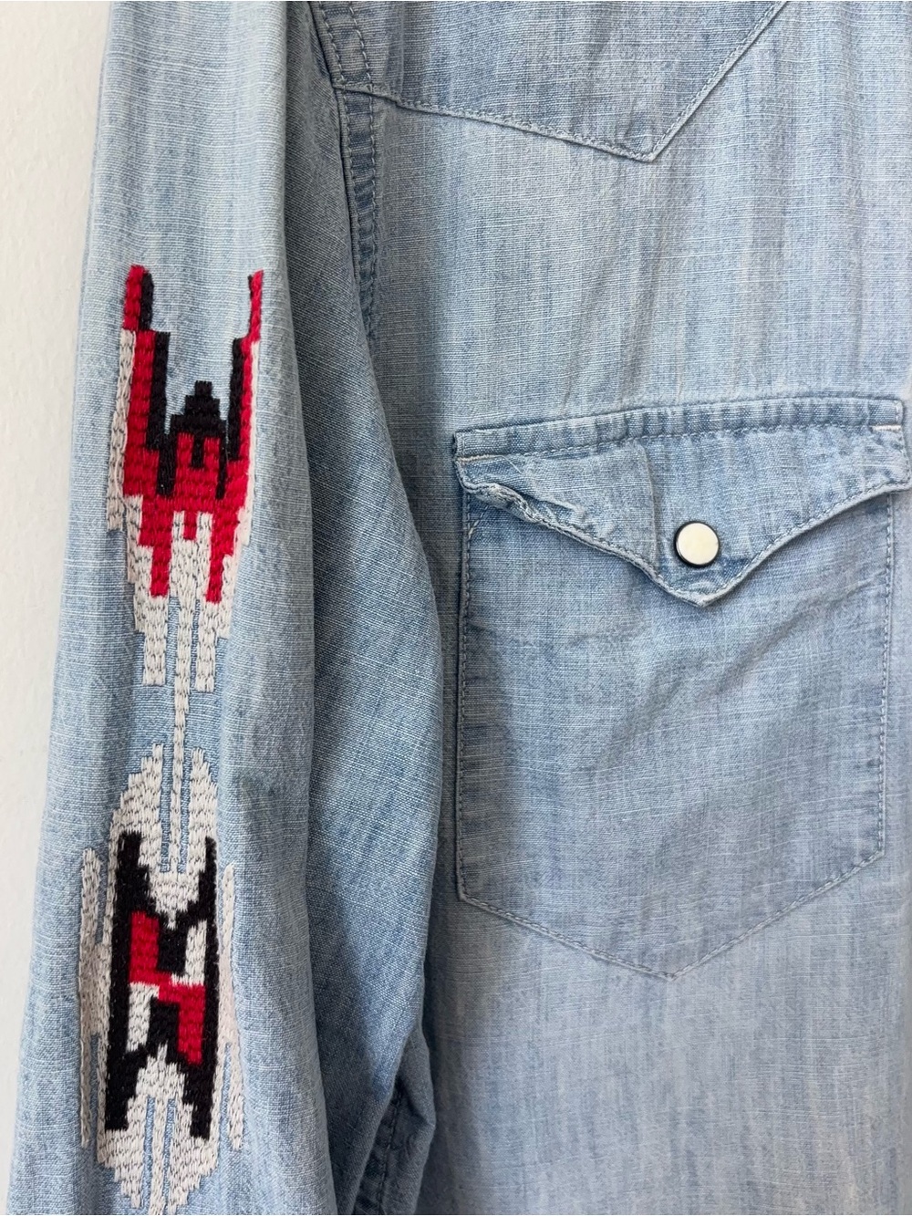 Ralph Lauren Denim & Supply Embroidered Western Chambray Shirt Men’s XL Denim - Picture 6 of 11